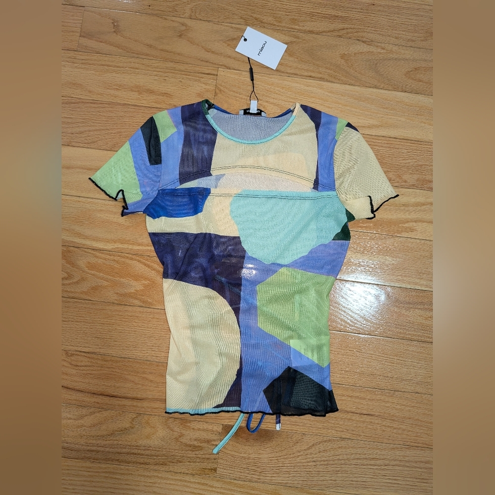 7. NWT MIAOU X PALOMA ELESSER LACE BACK SHIRT - Picture 5 of 7